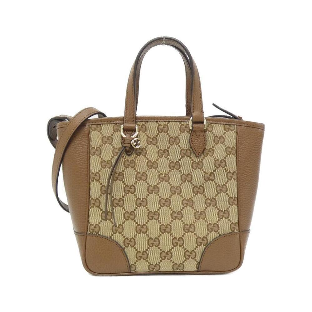 Gucci Bree Tote beige GG monogram canvas brown leather